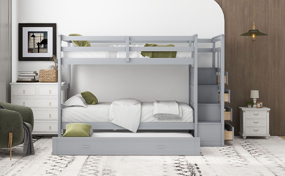 Bunk Bed With Trundle And Staircase - The Sleep Loft - Online Mattress Showroom NYC