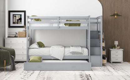 Bunk Bed With Trundle And Staircase - The Sleep Loft - Online Mattress Showroom NYC