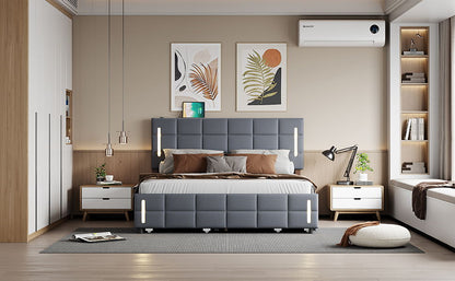 Upholstered Platform Bed With Trundle & Drawers - The Sleep Loft - Online Mattress Showroom NYC