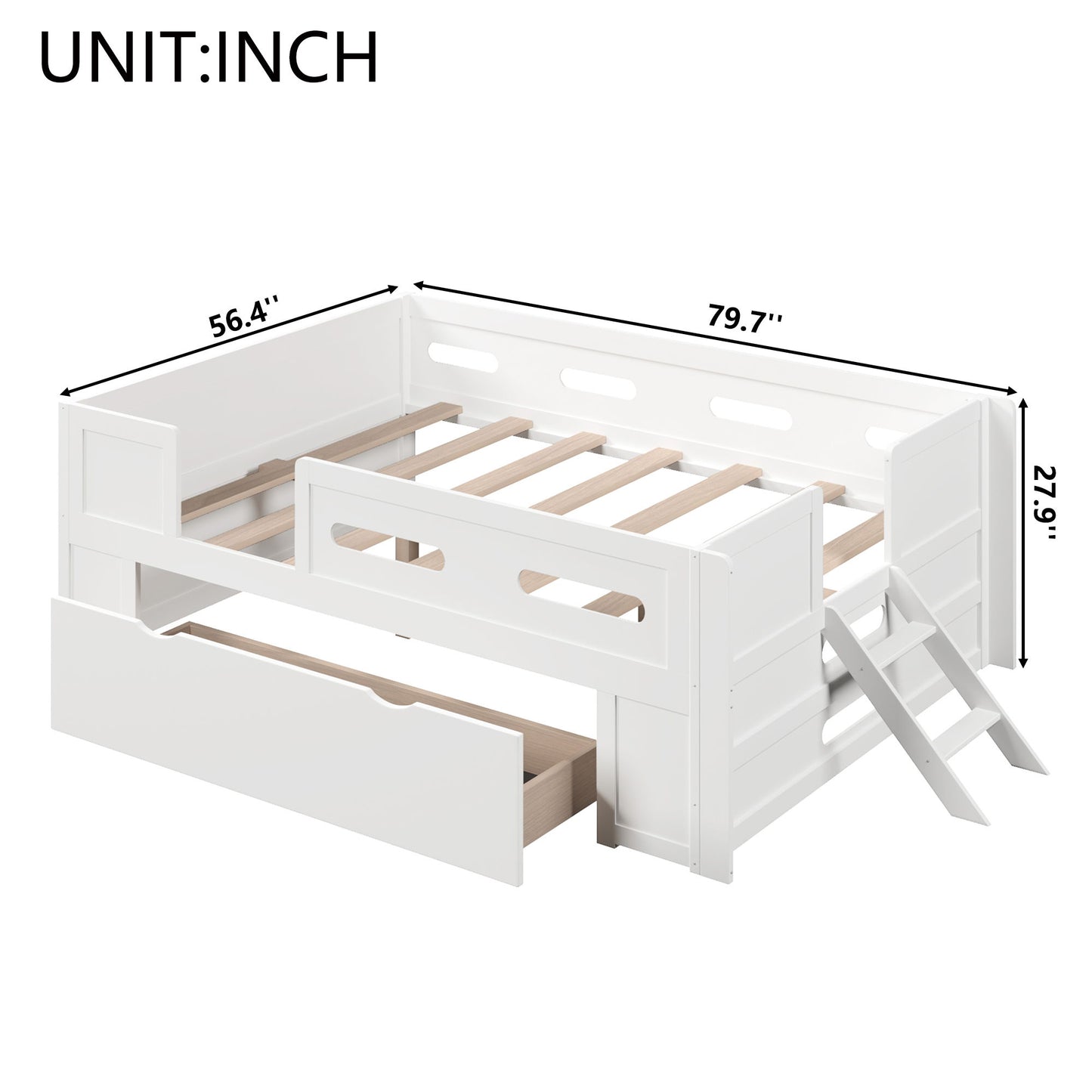 Platform Bed With Guardrail And Drawer - The Sleep Loft - Online Mattress Showroom NYC