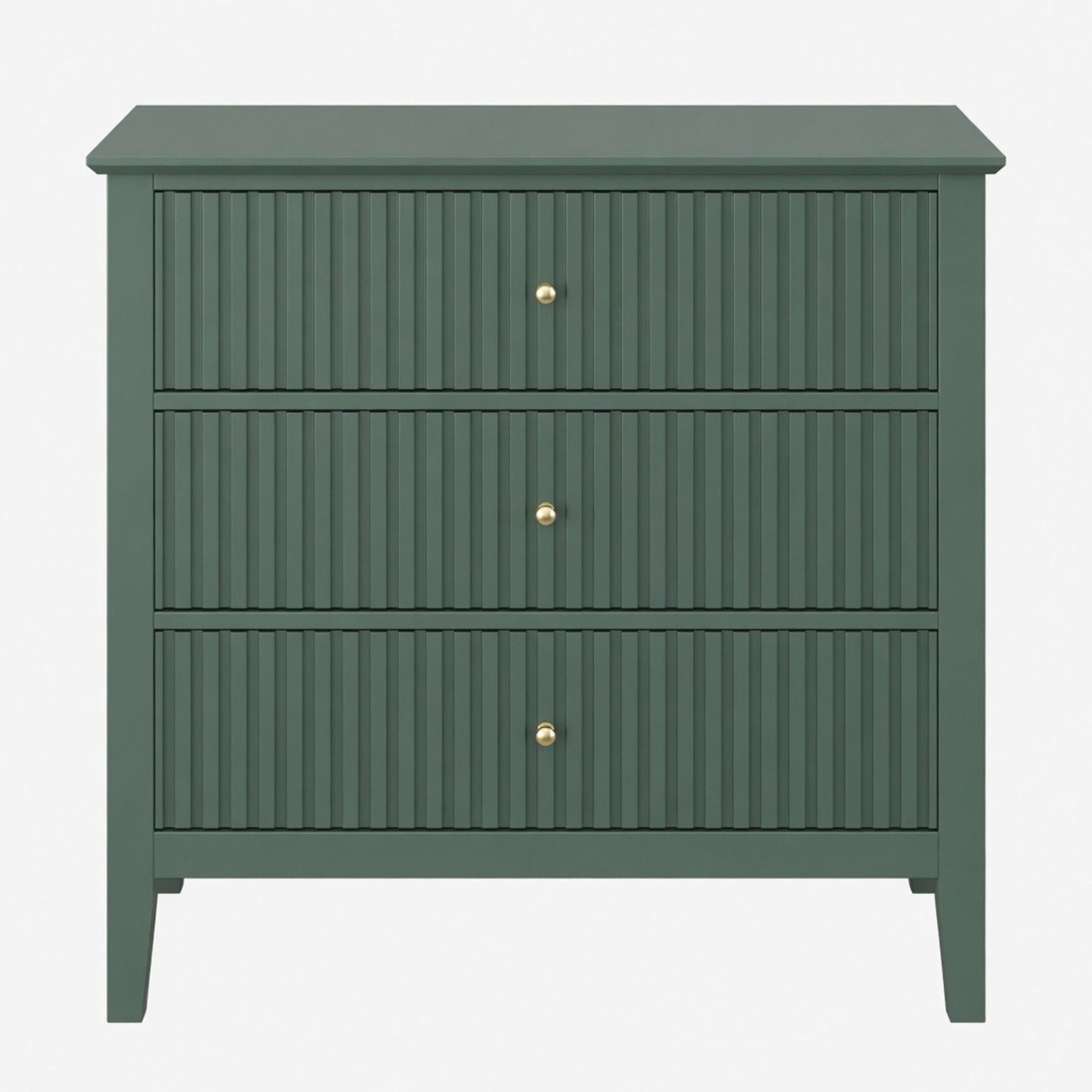 Fluted 3 Drawer Nightstand With Soft Close Slides