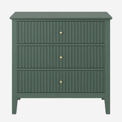 Fluted 3 Drawer Nightstand With Soft Close Slides