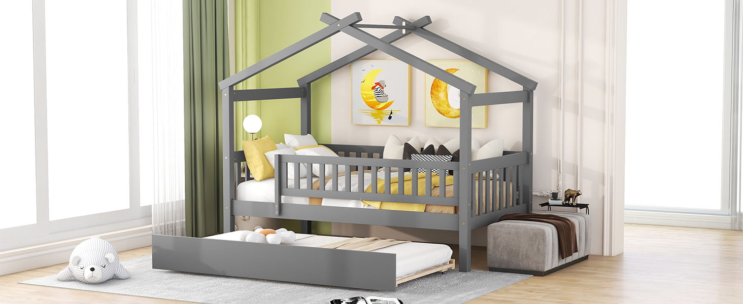Creativity House Bed With Twin Size Trundle - The Sleep Loft - Online Mattress Showroom NYC