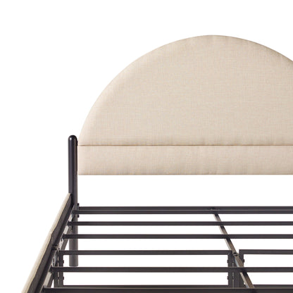 Bed Modern Upholstered Curved Headboard - The Sleep Loft - Online Mattress Showroom NYC