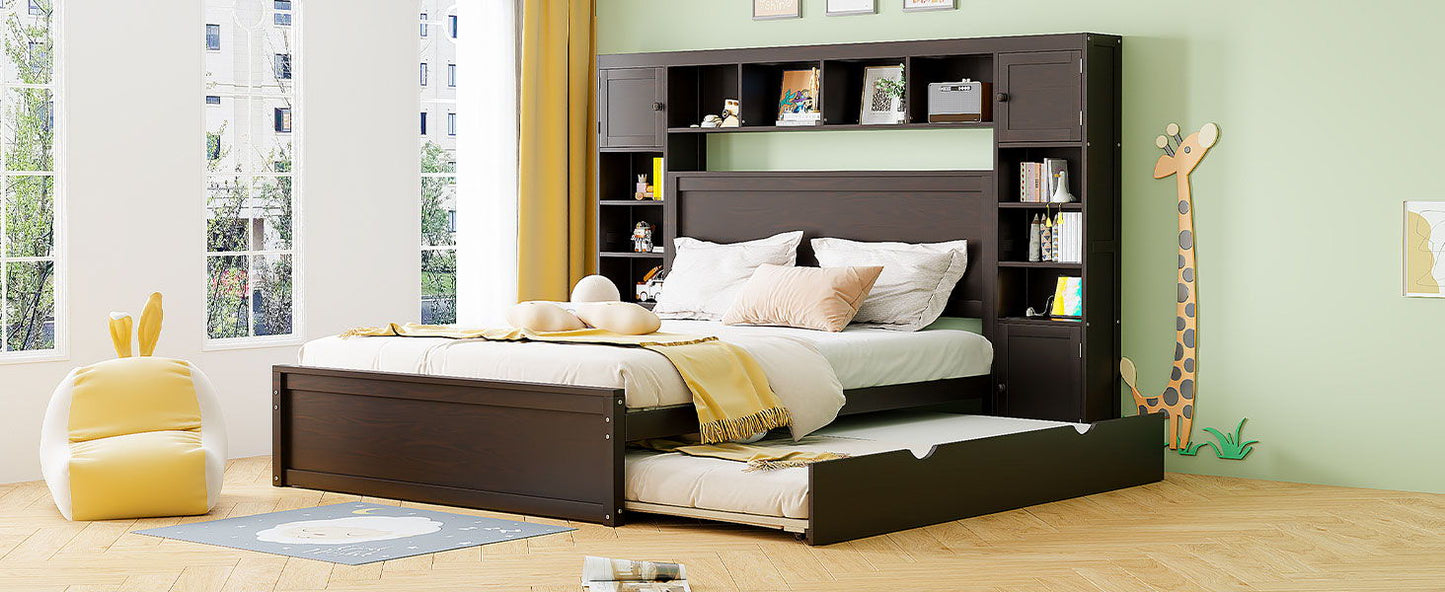 Bed With All In One Cabinet, Shelf And Sockets, Twin Long Trundle - The Sleep Loft - Online Mattress Showroom NYC