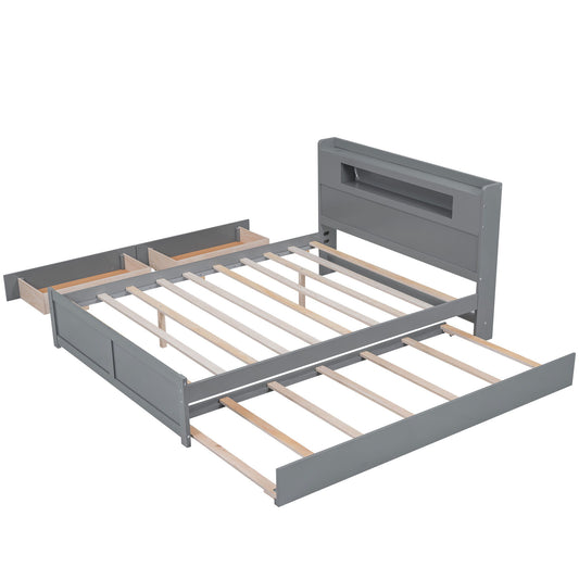 Storage Platform Bed With LED Lights, 2 Drawers And Trundle - The Sleep Loft - Online Mattress Showroom NYC
