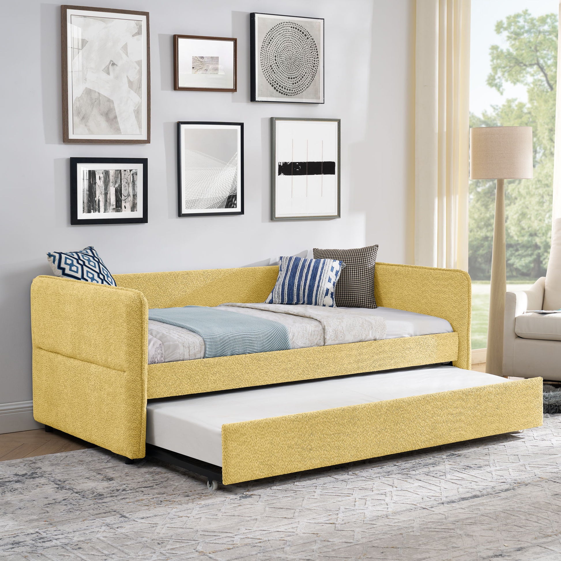 Upholstered Daybed With Pop Up Trundle - The Sleep Loft - Online Mattress Showroom NYC