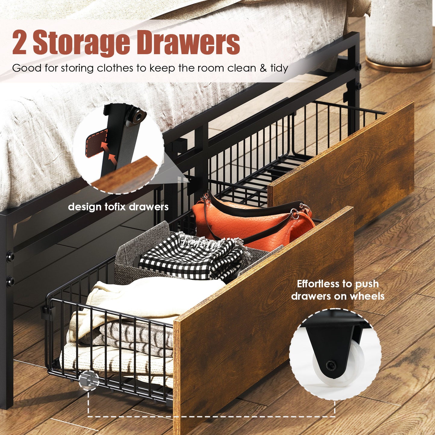 Upholstered Platform Bed Frame With Storage Drawers, USB Ports, LED Lights - The Sleep Loft - Online Mattress Showroom NYC