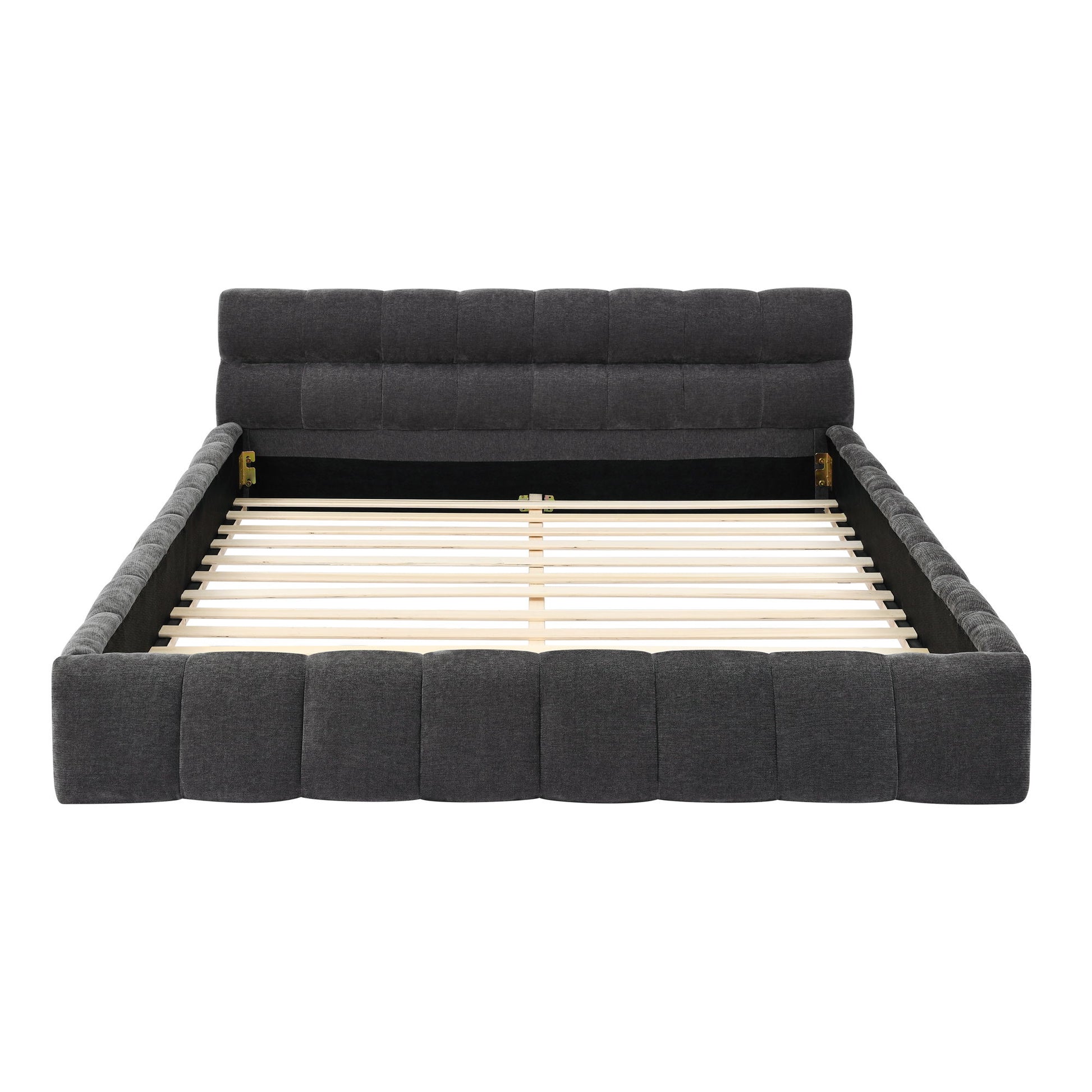Modern Platform Bed Frame With Thick Fabric - The Sleep Loft - Online Mattress Showroom NYC