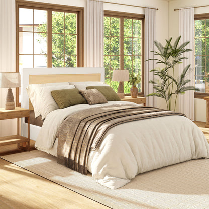 Haley - Upholstered Cane Back Platform Bed - The Sleep Loft - Online Mattress Showroom NYC