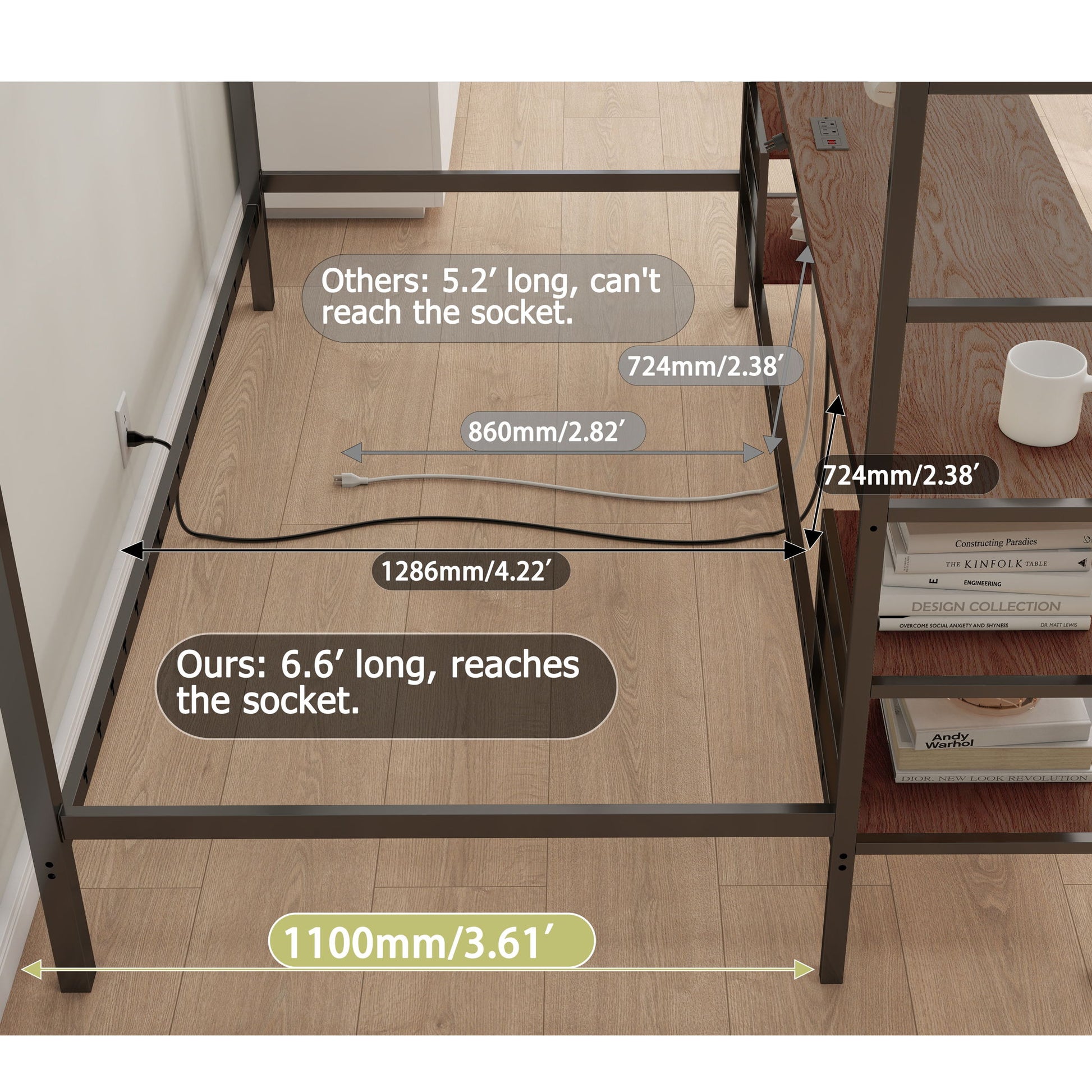 Ethan - Bunk Bed With Desk, Charging Station, Storage Shelves - The Sleep Loft - Online Mattress Showroom NYC