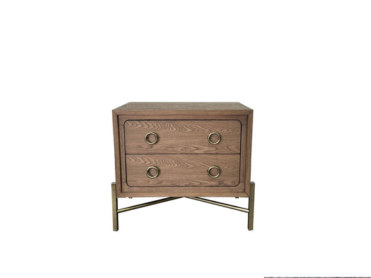 2 Drawer Nightstand With USB - Latte - The Sleep Loft - Online Mattress Showroom NYC