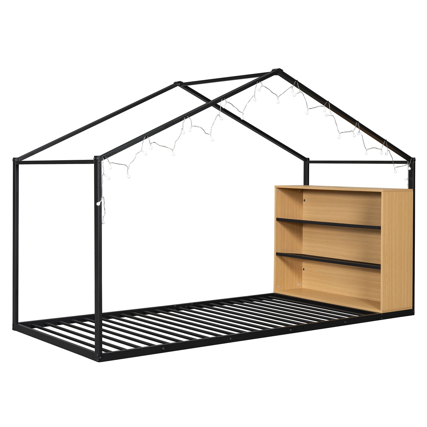 Bed House Frame With Shelves And Lights - The Sleep Loft - Online Mattress Showroom NYC