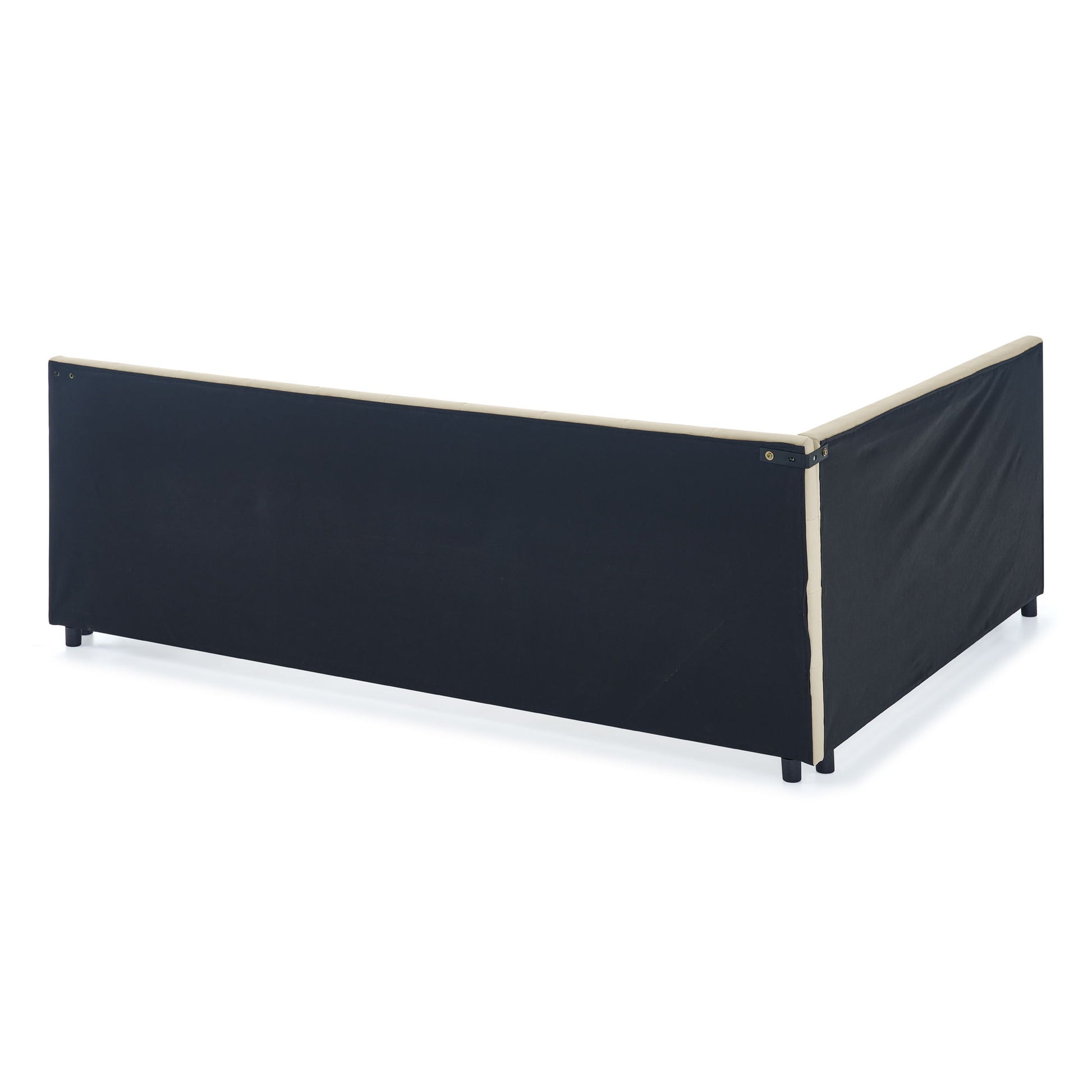 Mid-Century Storage Upholstered Tufted Bed Frame With Backrest And Armrests - The Sleep Loft - Online Mattress Showroom NYC