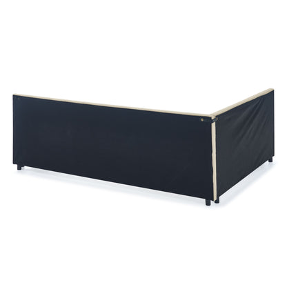 Mid-Century Storage Upholstered Tufted Bed Frame With Backrest And Armrests - The Sleep Loft - Online Mattress Showroom NYC