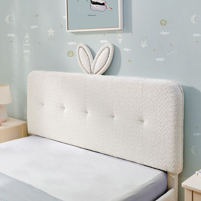 Upholstered Bed With Oversized Rabbit Ear Headboard, LED Lights & 4 Storage Drawers - The Sleep Loft - Online Mattress Showroom NYC
