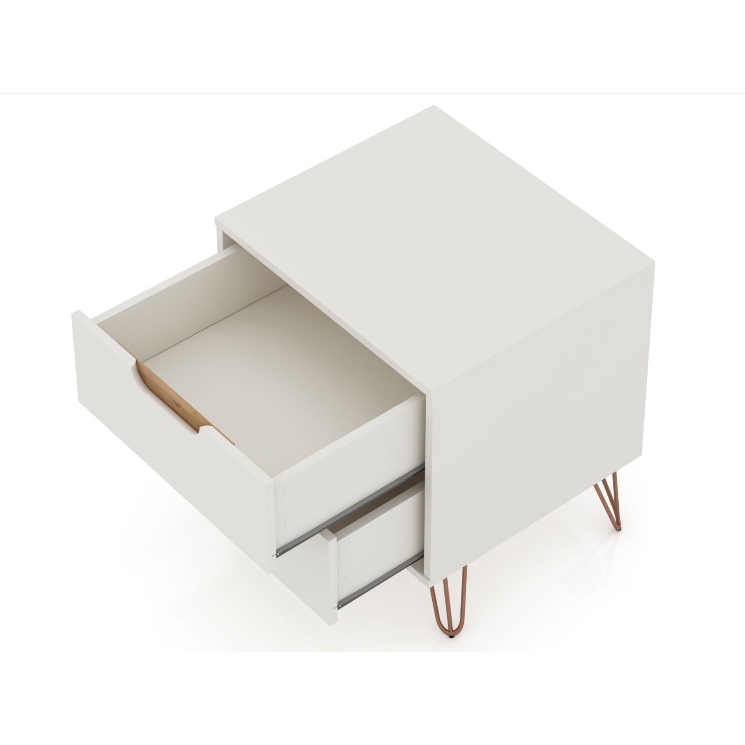 Rockefeller - Nightstand With 2 Drawers - Off White - The Sleep Loft - Online Mattress Showroom NYC
