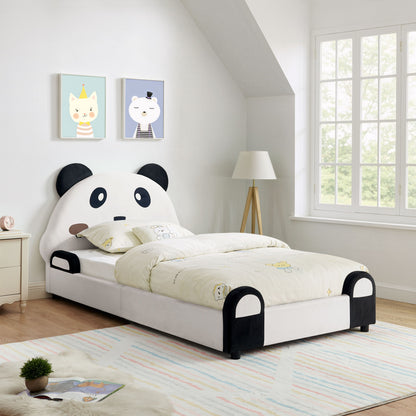 Twin Size Cute Panda Shaped Kids Bed - White / Black - The Sleep Loft - Online Mattress Showroom NYC