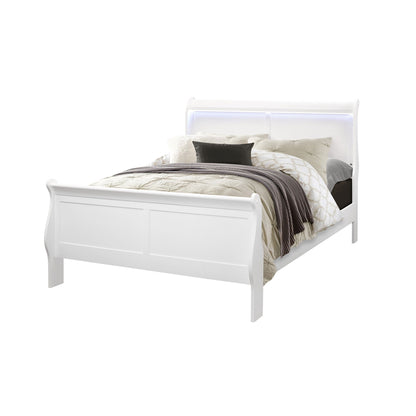 Charlston - Modern Sleigh Design Bed With LED - The Sleep Loft - Online Mattress Showroom NYC