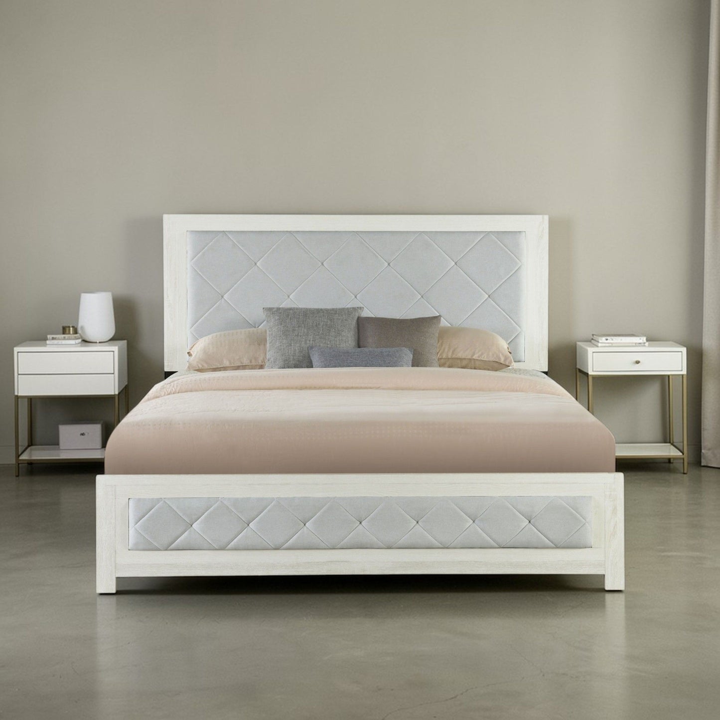 Jehoram - Lozenge Upholstered Design Bed - The Sleep Loft - Online Mattress Showroom NYC