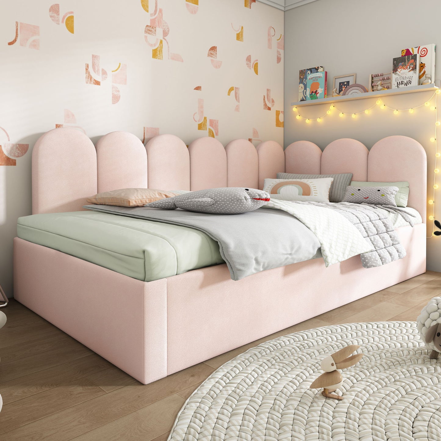 Upholstered Daybed With Metal Slatted Base - The Sleep Loft - Online Mattress Showroom NYC