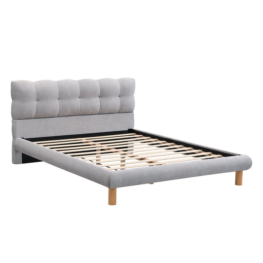 Upholstered Platform Bed Frame With Cookie Shaped Headboard - The Sleep Loft - Online Mattress Showroom NYC