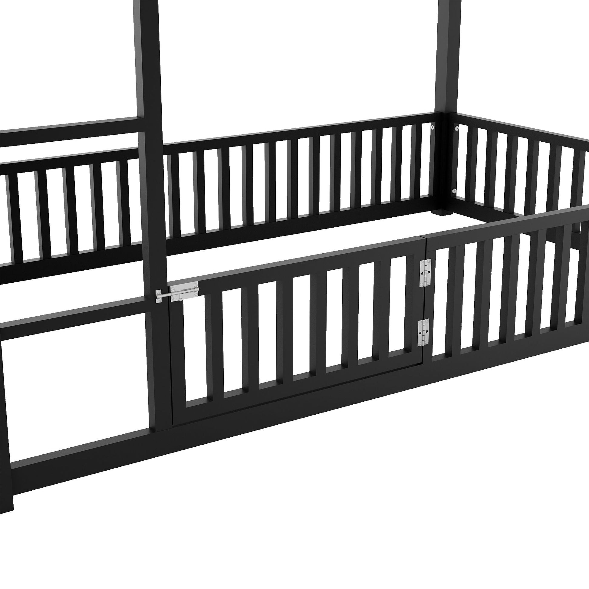 Metal House Bunk Bed With Fence And Door - The Sleep Loft - Online Mattress Showroom NYC