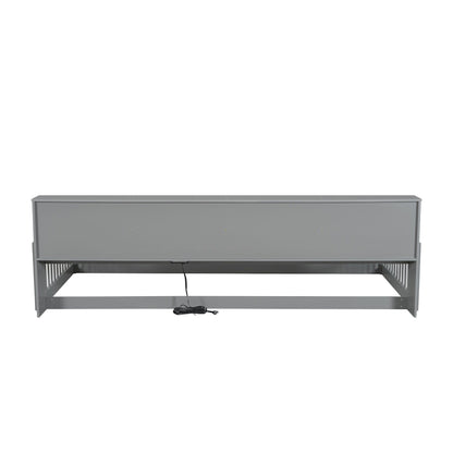 Twin Long Floor Bed With Storage Cabinets And USB Ports - Gray - The Sleep Loft - Online Mattress Showroom NYC
