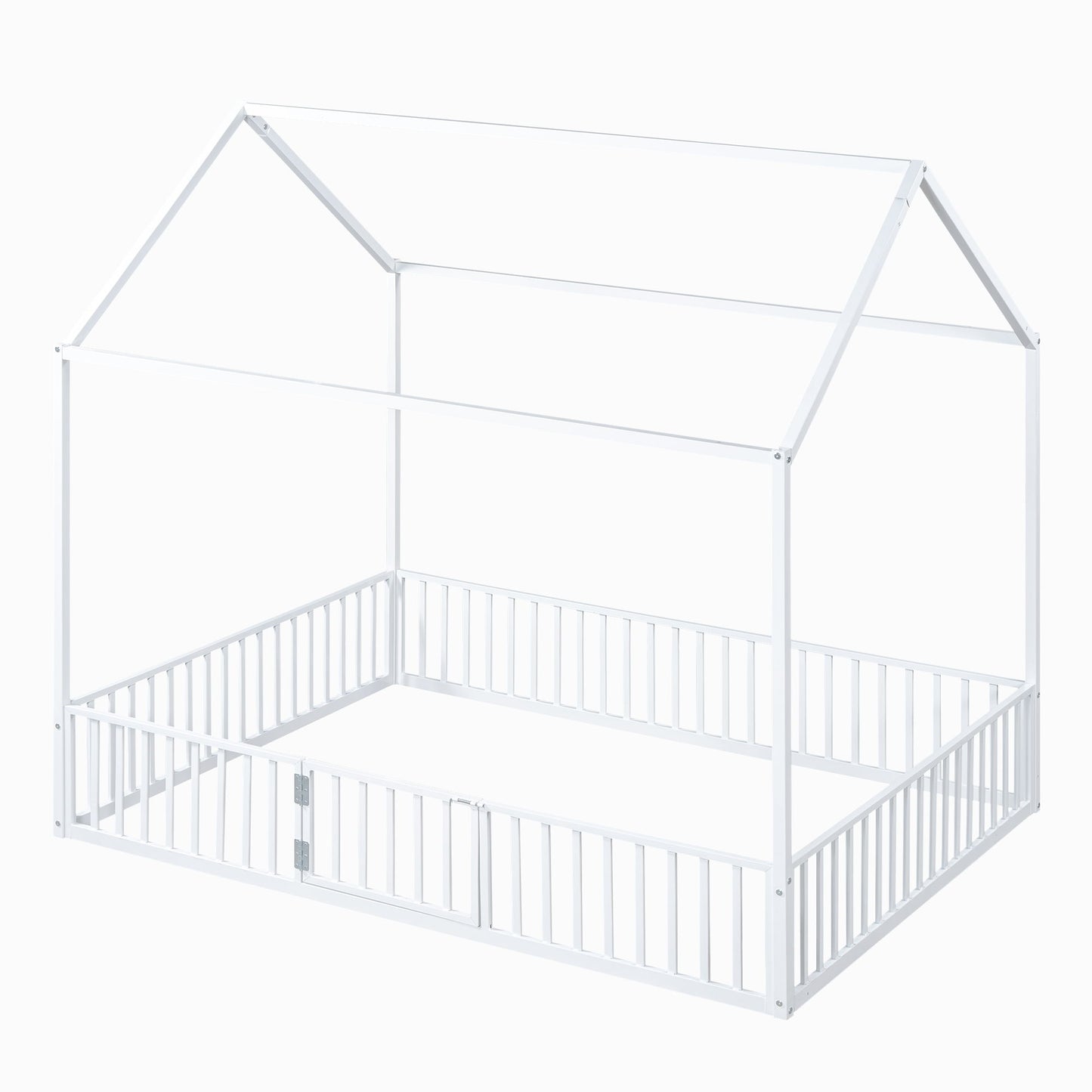 Metal House Bed With Fence And Door - The Sleep Loft - Online Mattress Showroom NYC