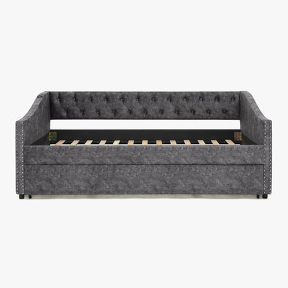 Upholstered Daybed With USB Charging & Pull Out Bed - The Sleep Loft - Online Mattress Showroom NYC