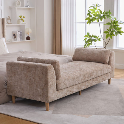 Modern Upholstered End Of Bed Bench With Armrests - The Sleep Loft - Online Mattress Showroom NYC