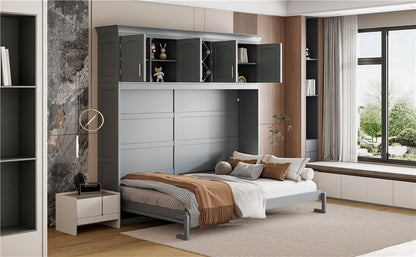 Murphy Wall Bed With Top Cabinets & Wine Rack - The Sleep Loft - Online Mattress Showroom NYC