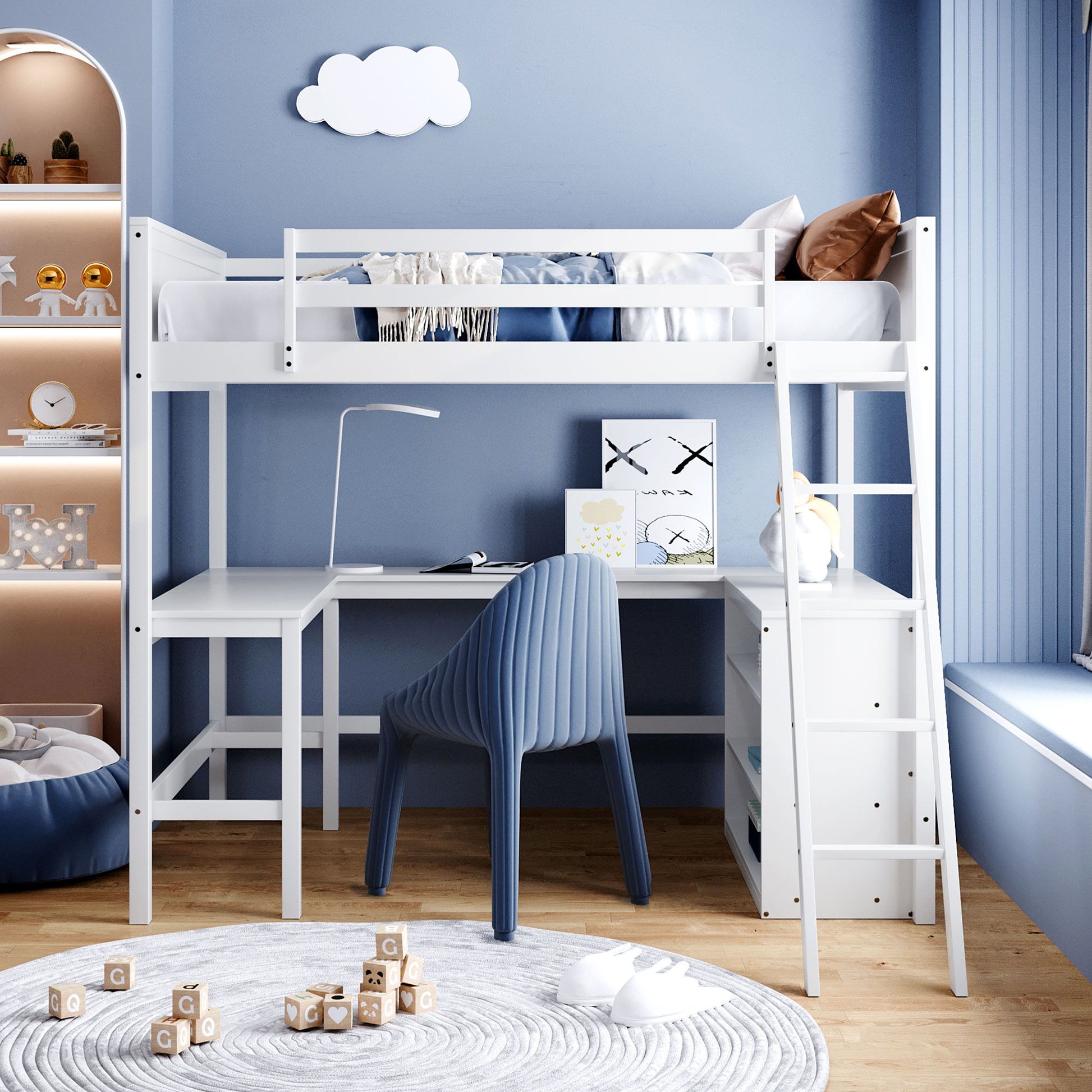 Loft Bed With Shelves With Desk - The Sleep Loft - Online Mattress Showroom NYC