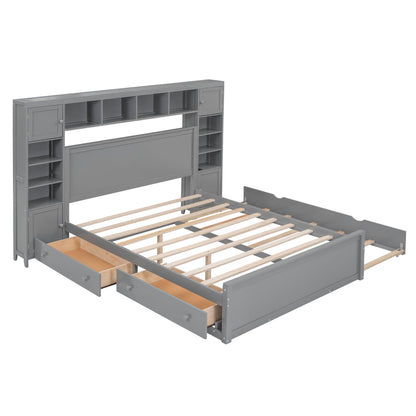 Bed With All In One Cabinet, Shelf And Sockets, Twin Long Trundle - The Sleep Loft - Online Mattress Showroom NYC