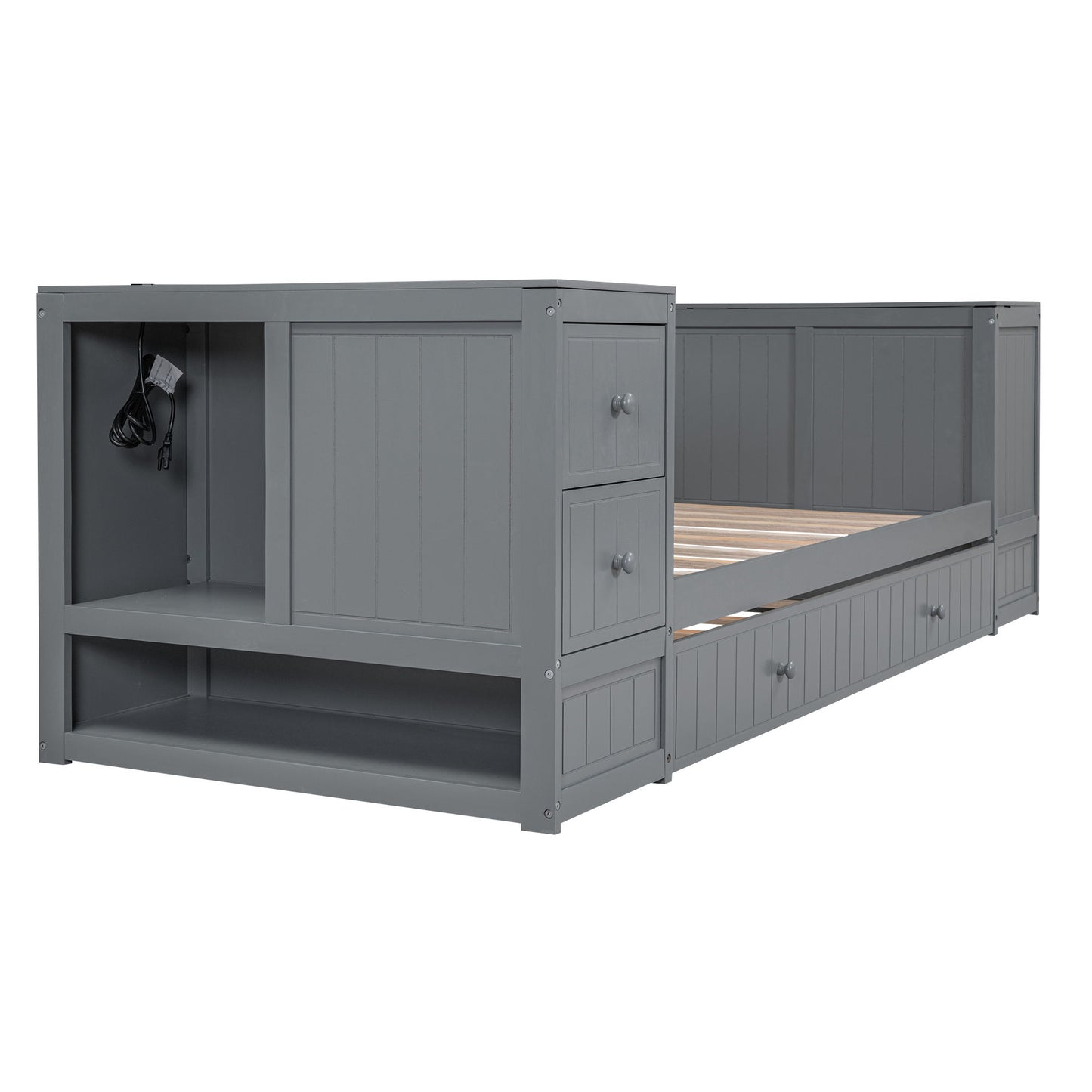 Daybed With Storage Arms, Trundle And Charging Station - The Sleep Loft - Online Mattress Showroom NYC