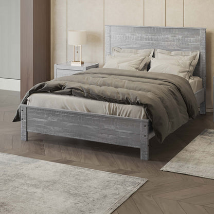 Albany - Bed Frame With Headboard, Heavy Duty Modern Rustic Design - The Sleep Loft - Online Mattress Showroom NYC