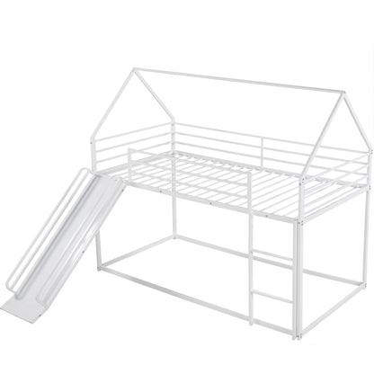 Twin Over Twin House Bunk Bed With Ladder And Slide - The Sleep Loft - Online Mattress Showroom NYC