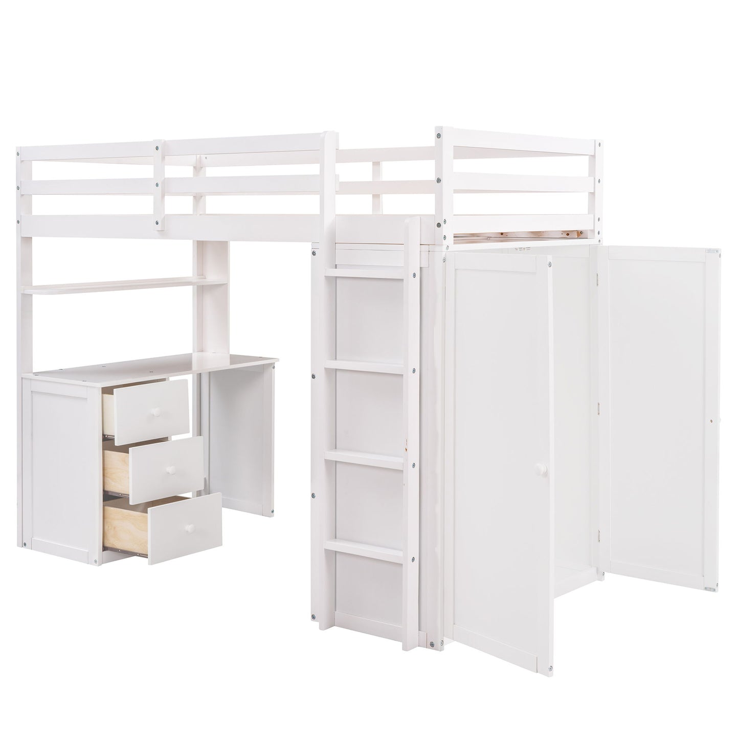 Loft Bed With Drawers, Desk, And Wardrobe - The Sleep Loft - Online Mattress Showroom NYC