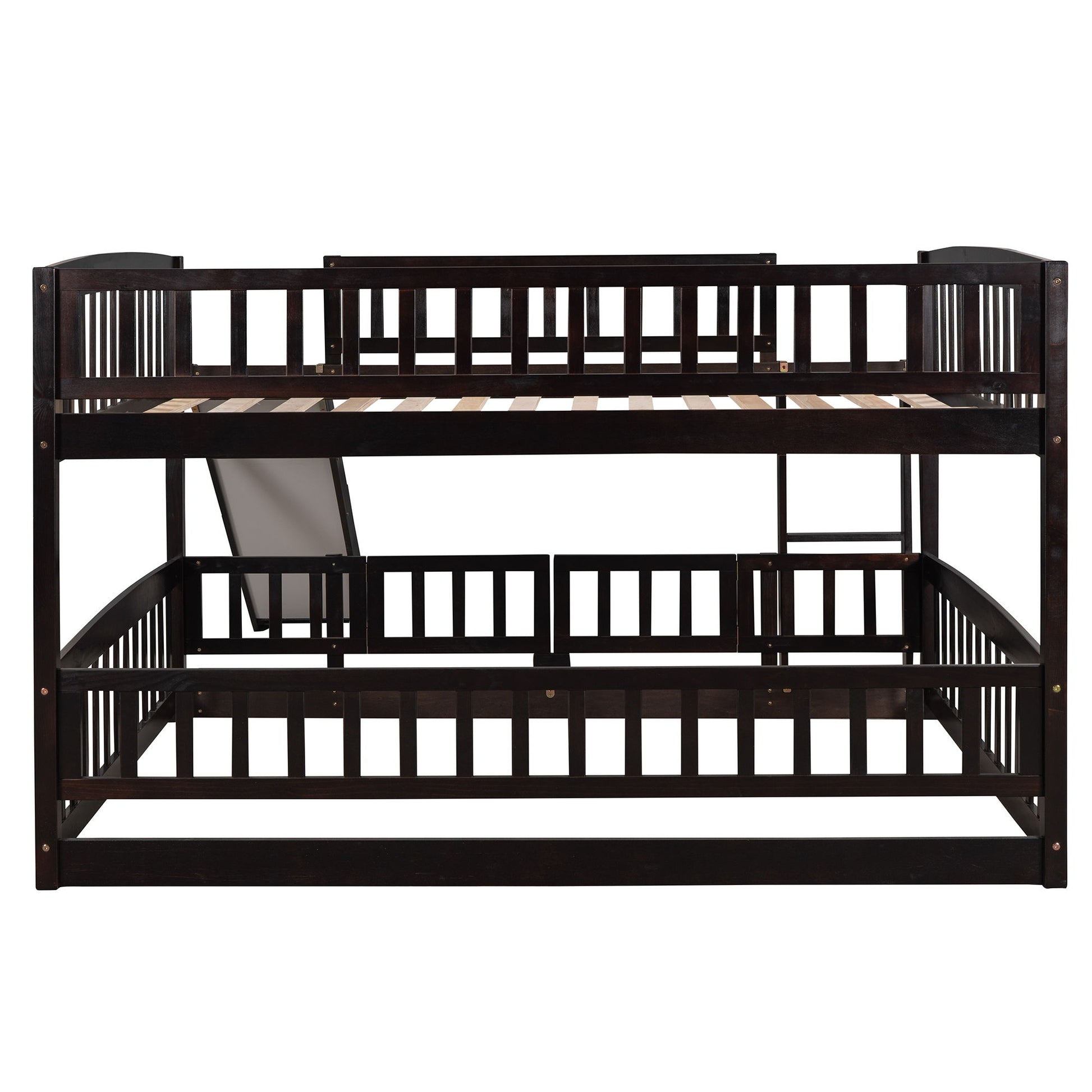Low Bunk Bed With Slide, Fence And Ladder - The Sleep Loft - Online Mattress Showroom NYC