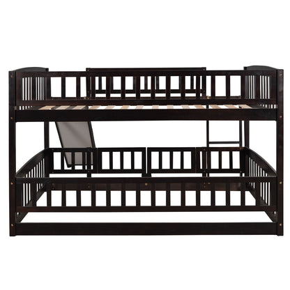 Low Bunk Bed With Slide, Fence And Ladder - The Sleep Loft - Online Mattress Showroom NYC
