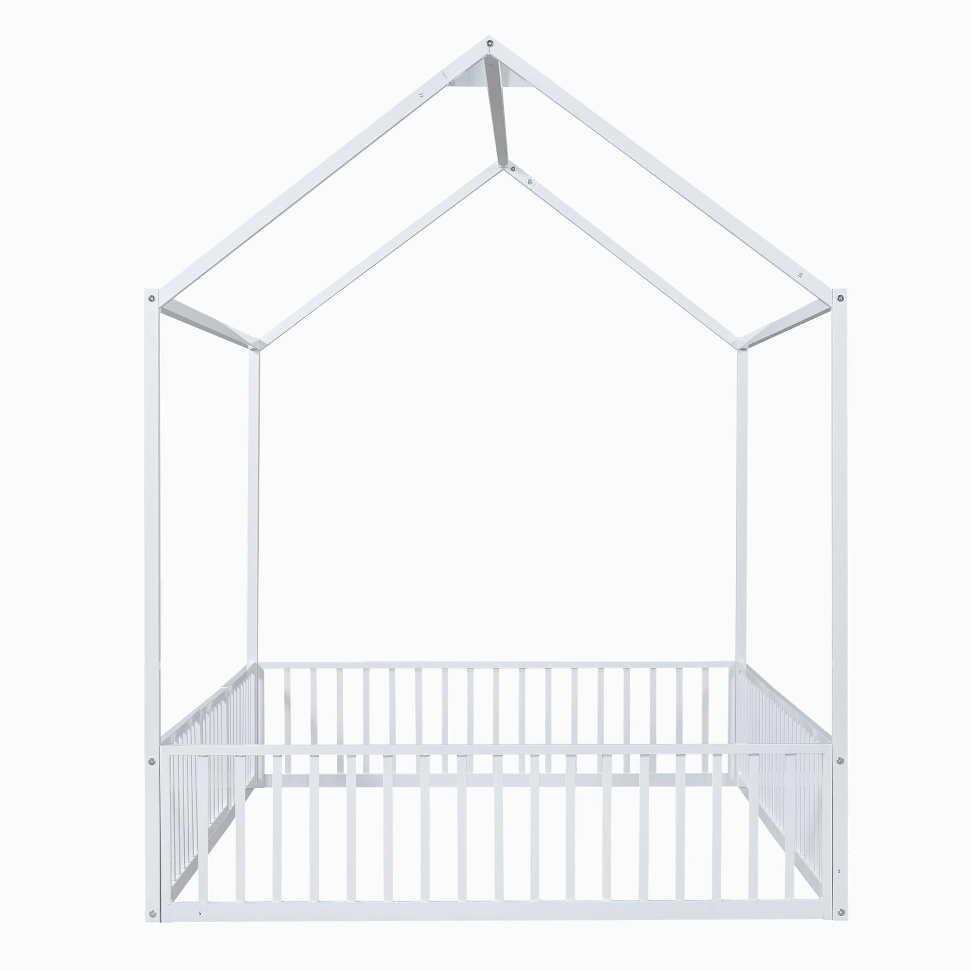 Metal House Bed With Fence And Door - The Sleep Loft - Online Mattress Showroom NYC