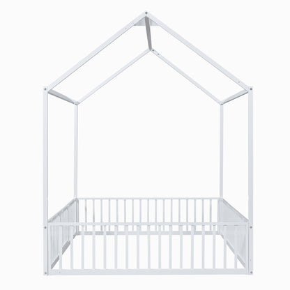 Metal House Bed With Fence And Door - The Sleep Loft - Online Mattress Showroom NYC
