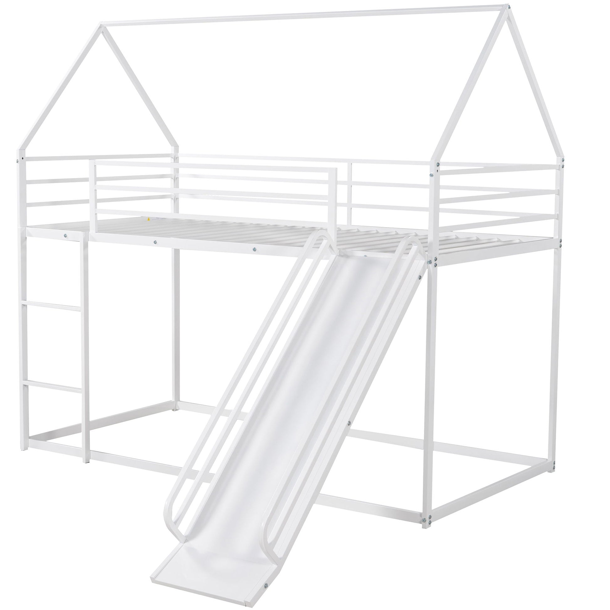 Twin Over Twin House Bunk Bed With Ladder And Slide - The Sleep Loft - Online Mattress Showroom NYC
