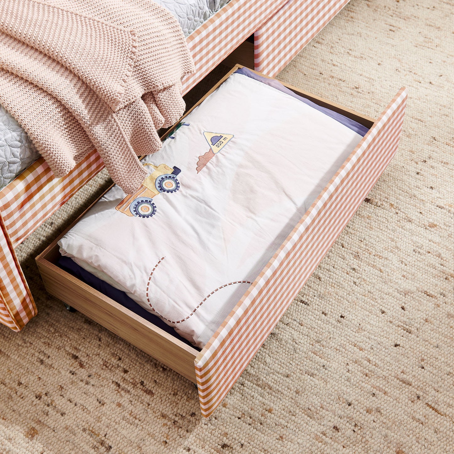 Gingham Daybed With USB Charging Port, Wave-Shaped Design - The Sleep Loft - Online Mattress Showroom NYC