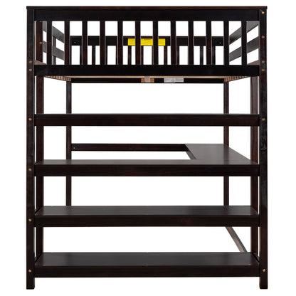 Loft Bed With Storage Shelves And Under Bed Desk - The Sleep Loft - Online Mattress Showroom NYC