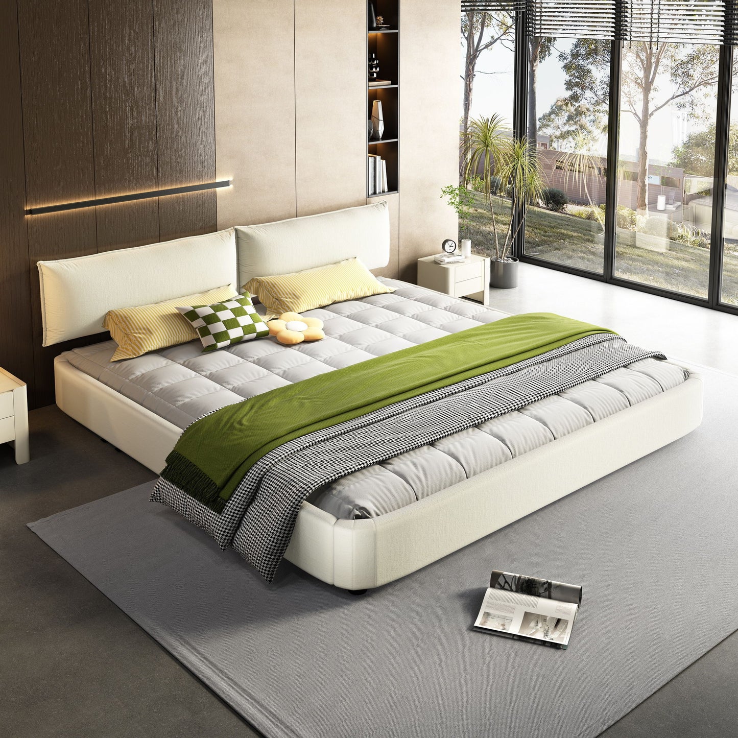 Cloud Bed Frame With Oversized Padded Movable Headboard - The Sleep Loft - Online Mattress Showroom NYC
