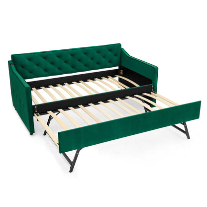 Daybed With Pop Up Trundle And USB Charging Armrest - The Sleep Loft - Online Mattress Showroom NYC