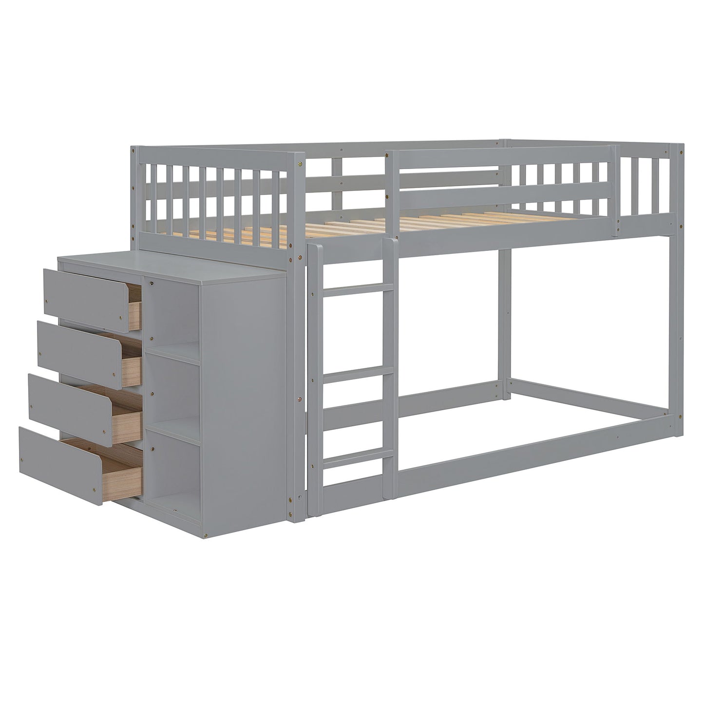 Bunk Bed With 4 Drawers And 3 Shelves - The Sleep Loft - Online Mattress Showroom NYC