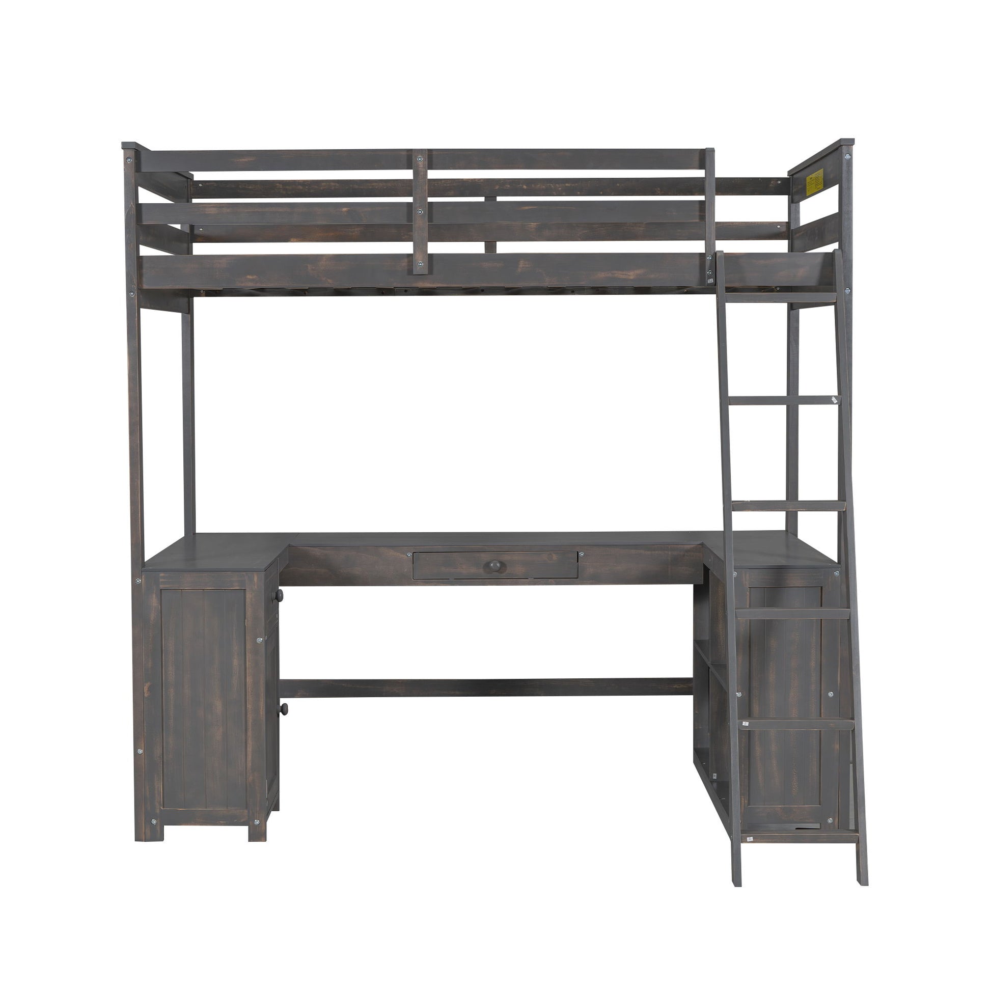 Loft Bed With U-Shaped Desk, Drawers, And Storage Shelves - The Sleep Loft - Online Mattress Showroom NYC