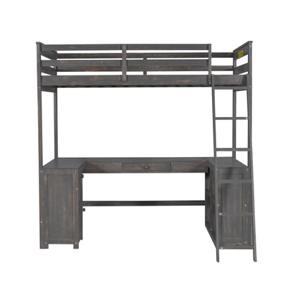 Loft Bed With U-Shaped Desk, Drawers, And Storage Shelves - The Sleep Loft - Online Mattress Showroom NYC